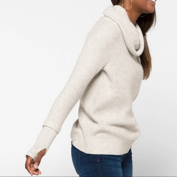 Market & Spruce Sharon Cowl Neck Waffle Stitch Pullover in Light Grey XL NWT - Picture 3 of 10